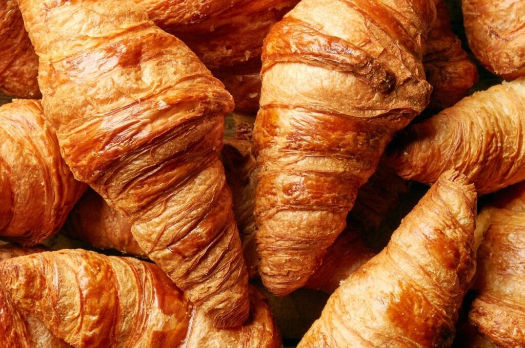 A pile of croissants