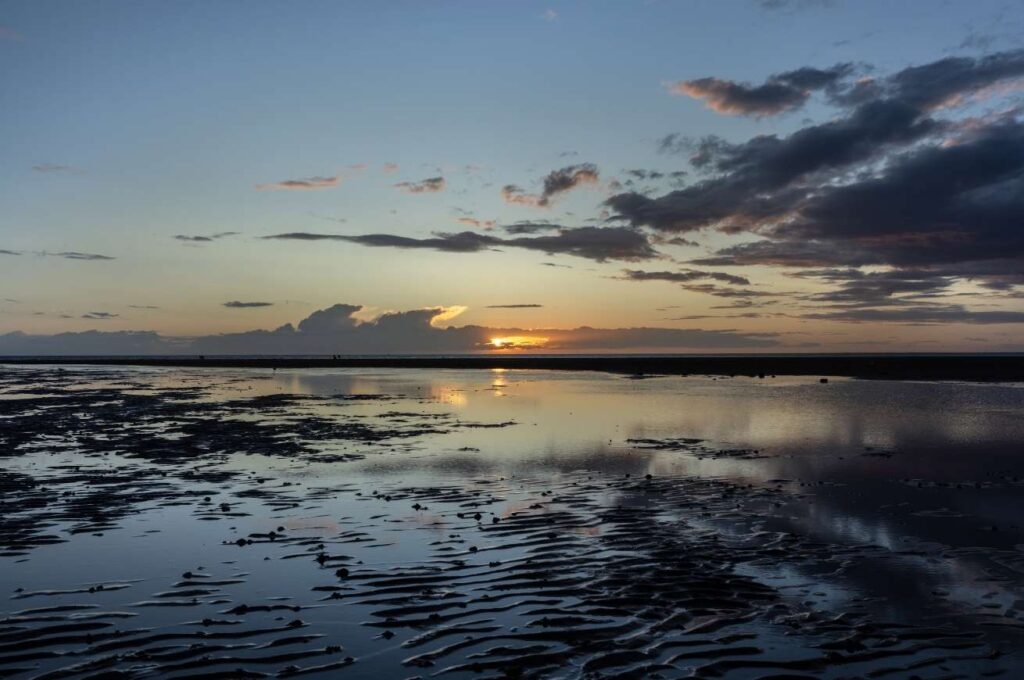 Sunset over the sea from the foreshore