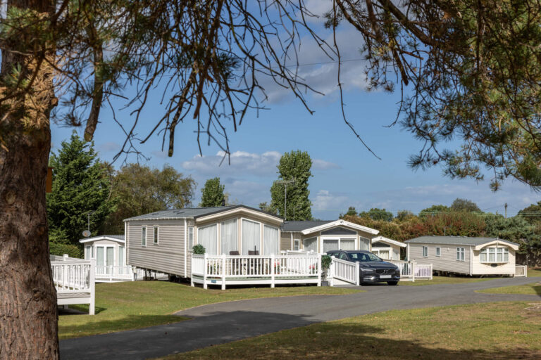 Static caravans in the sunshine