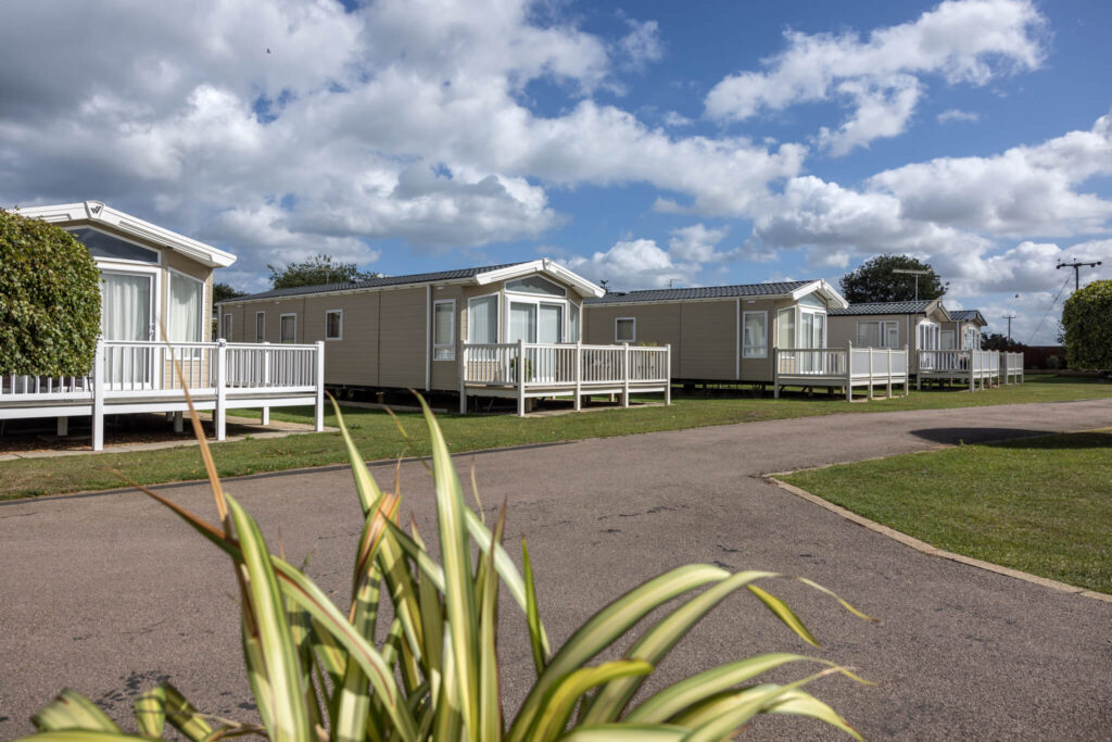 Caravan holiday homes on a well looked after park