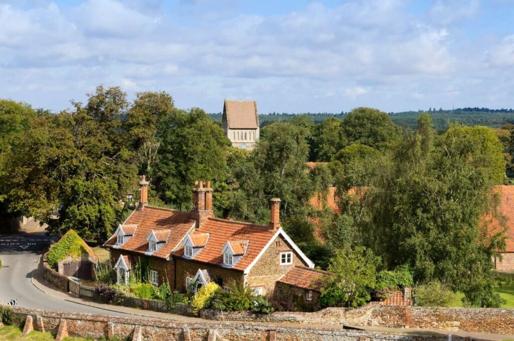 View of Castle Rising village